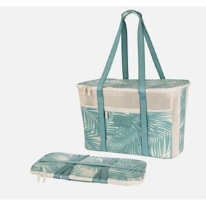 Aloha CleverMade Costco Collapsible Beach Tote Bag Teal Green New travel grocery